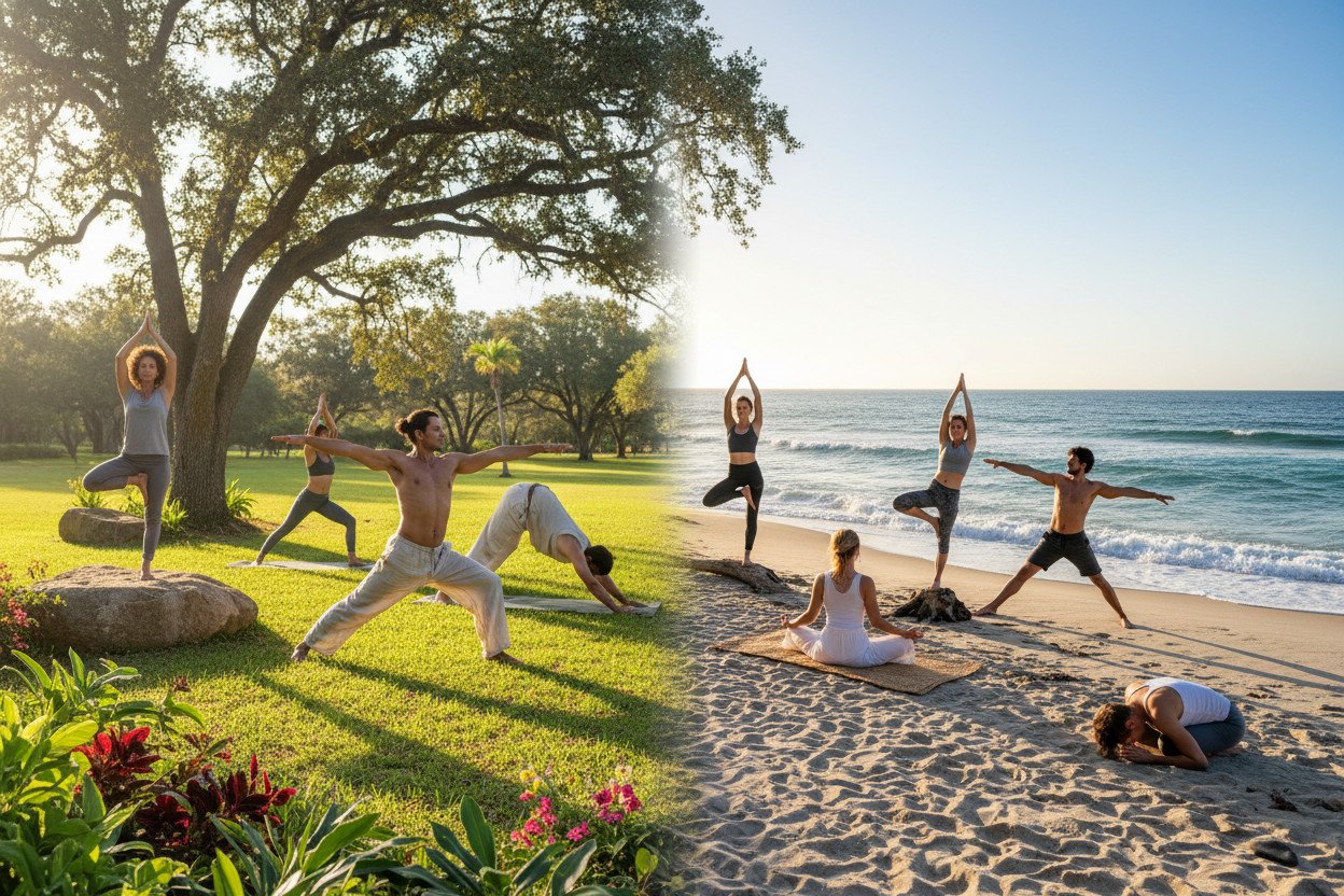 8 asan idealnych do jogi na świeżym powietrzu