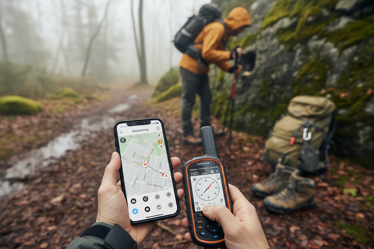 Aplikacja i sprzęt — jak zacząć szukać skrzynki geocaching