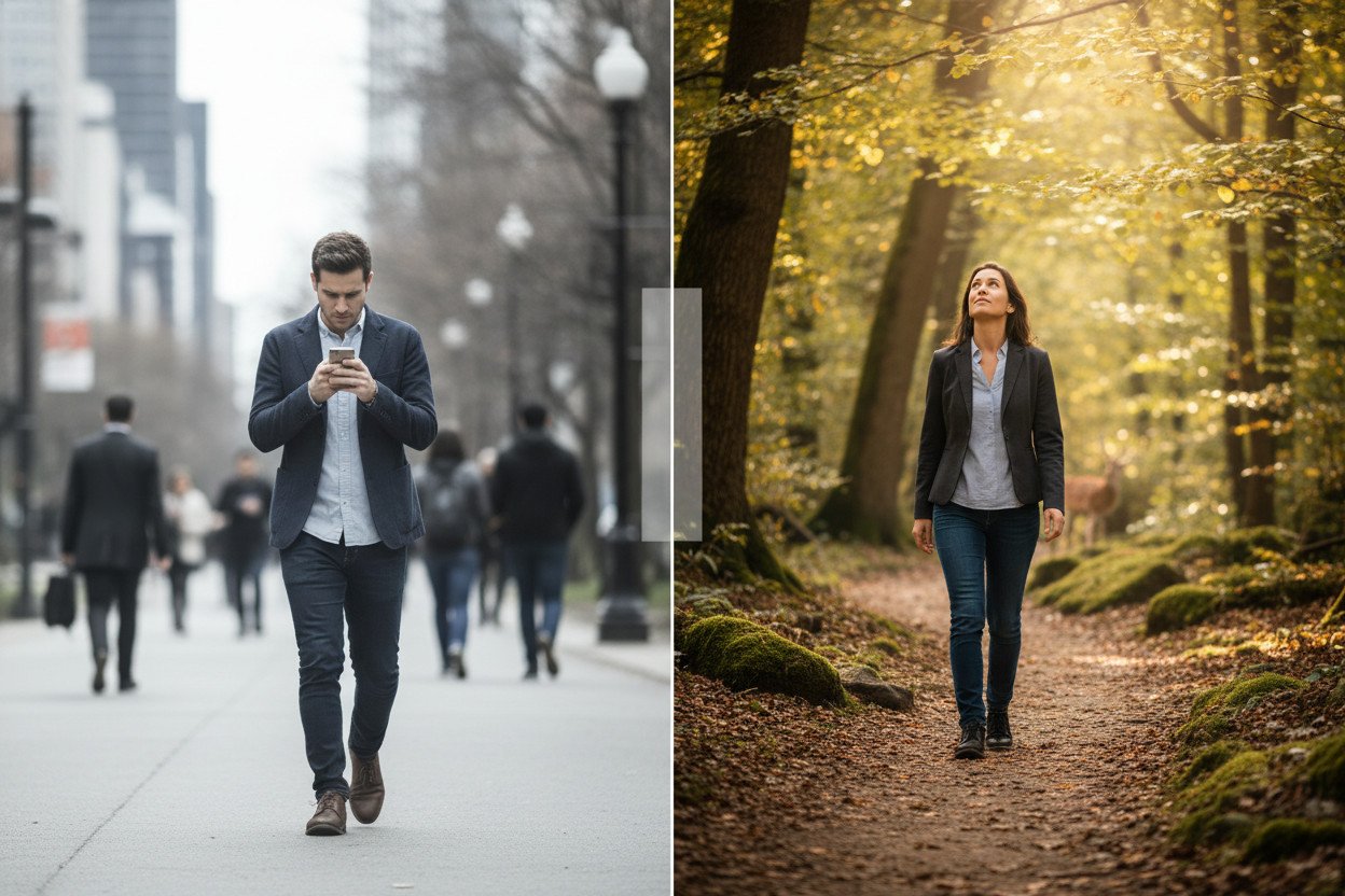 Czym różni się uważny spacer od zwykłego wyjścia na zewnątrz